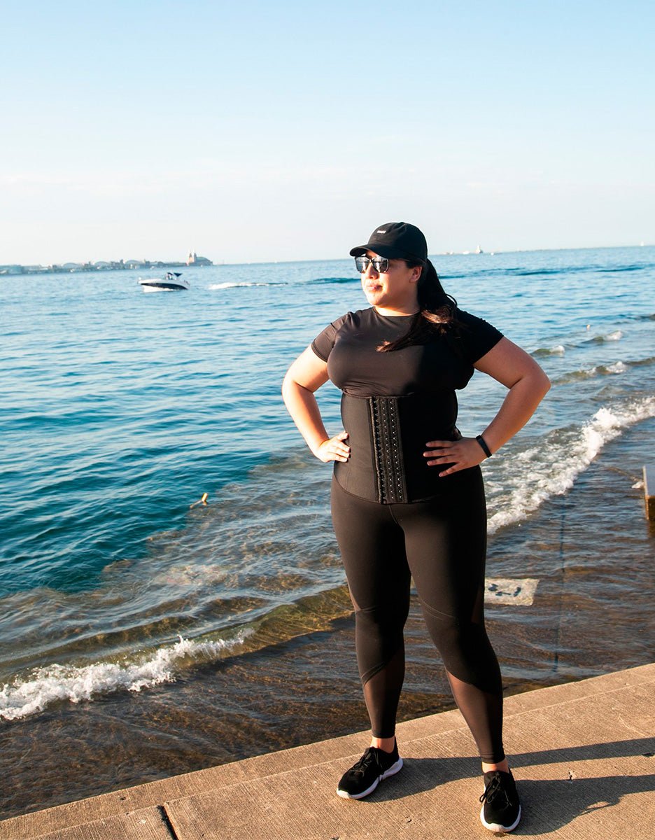 Luxe All - Day 14" Long Torso Waist Trainer Black - Divine Beauty & Fitness