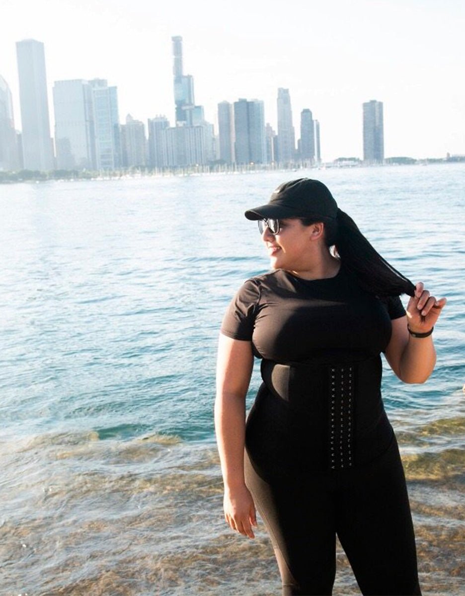 Luxe All - Day 14" Long Torso Waist Trainer Black - Divine Beauty & Fitness