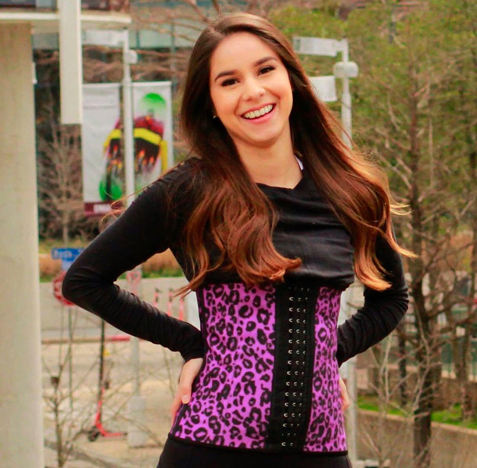 Luxe All - Day Waist Trainer Purple Leopard - Divine Beauty & Fitness