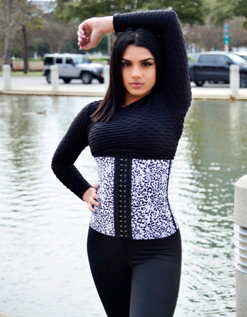 Luxe All - Day Waist Trainer White Leopard - Divine Beauty & Fitness