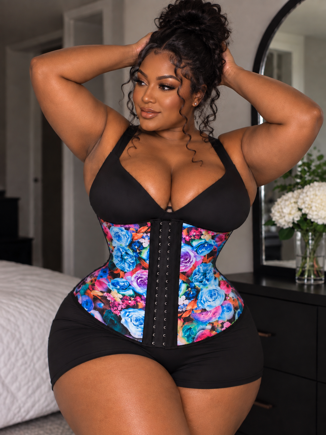 Plus Size All-Day Waist Trainer (Floral)