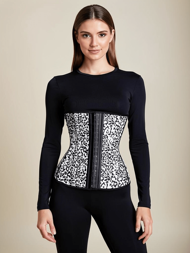 Luxe All - Day Waist Trainer White Leopard - Divine Beauty & Fitness