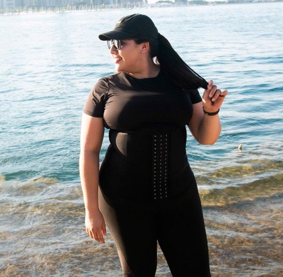 Luxe All - Day 14" Long Torso Waist Trainer Black - Divine Beauty & Fitness