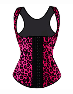 Full Back Vest Waist Trainer - Pink Leopard